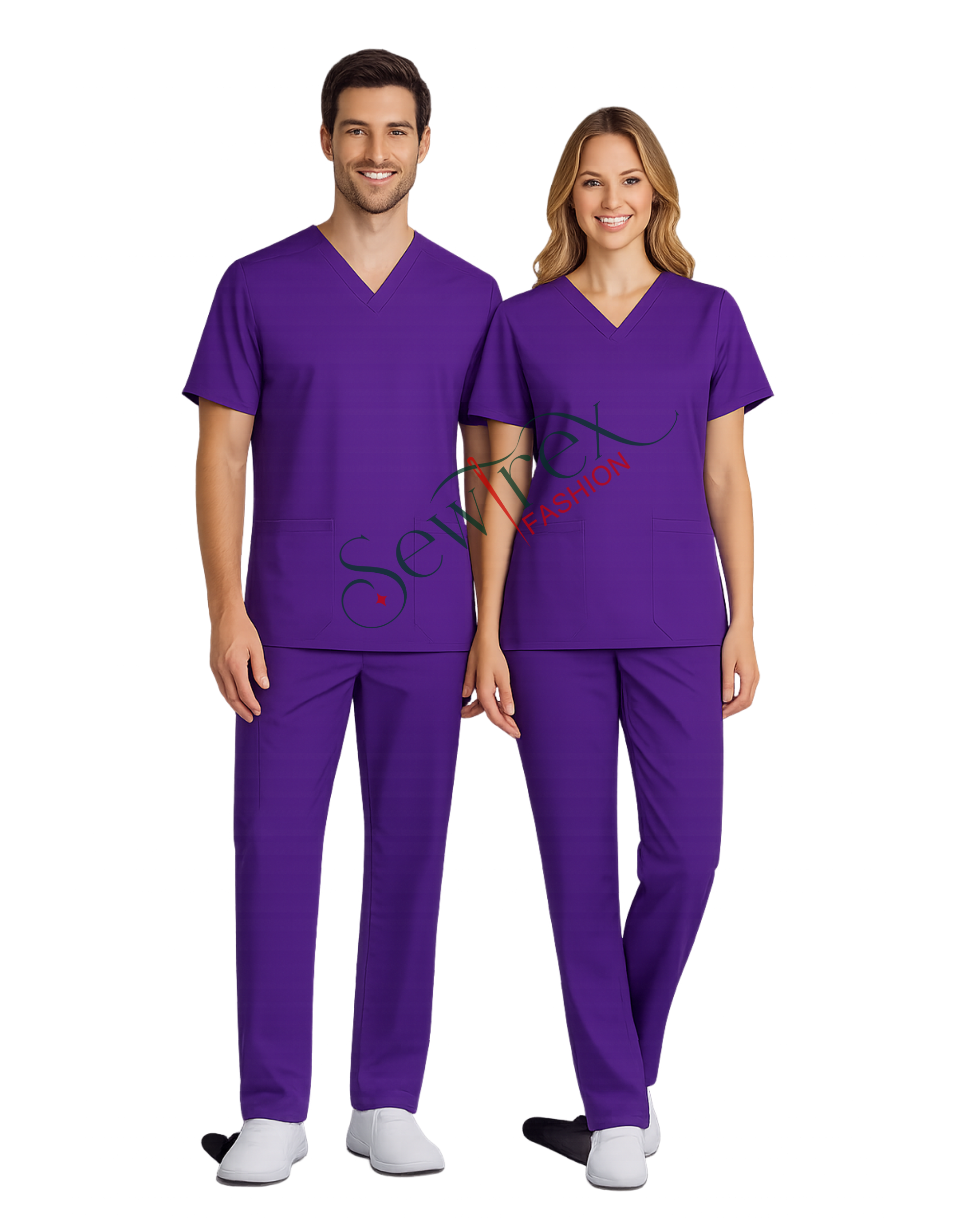 Scrub Suits Classic | V Neck | Without Piping ( PURPLE )